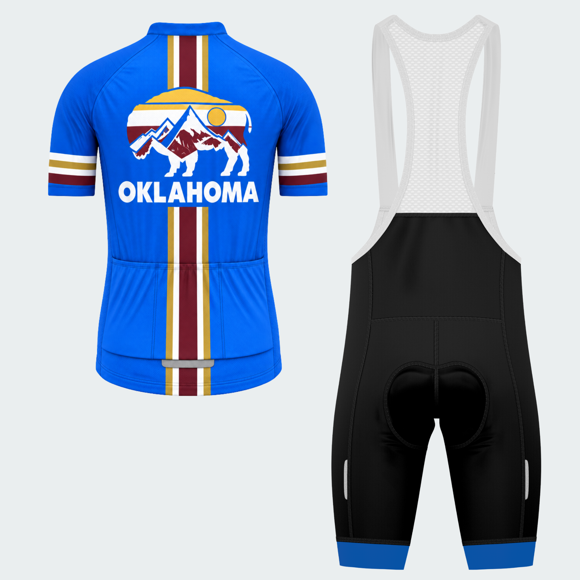 Men's Personalized Oklahoma Mountain Bison Cycling Jersey & Kit — short sleeve bib shorts kit — image 02