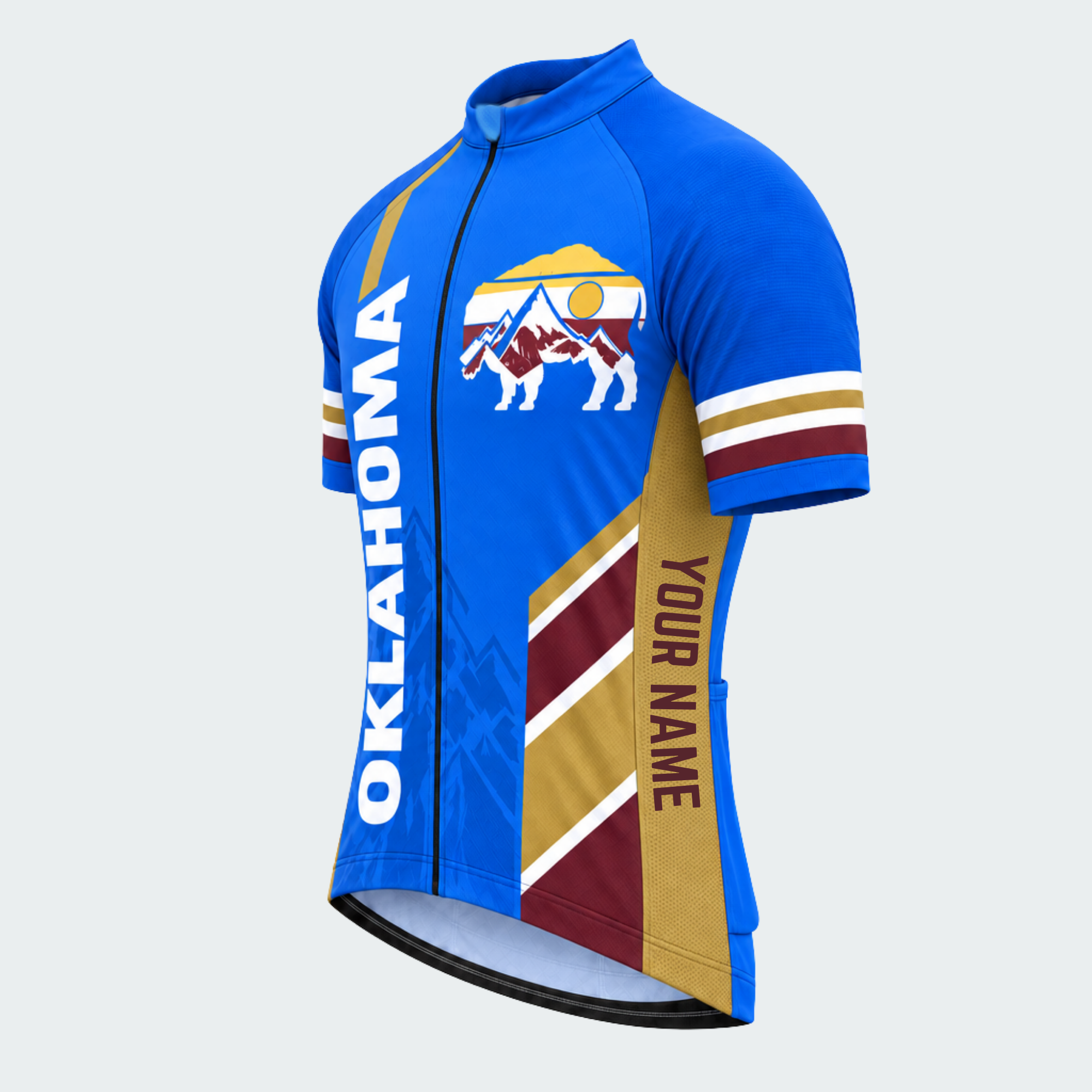 Men's Personalized Oklahoma Mountain Bison Cycling Jersey & Kit — short sleeve jersey — image 04