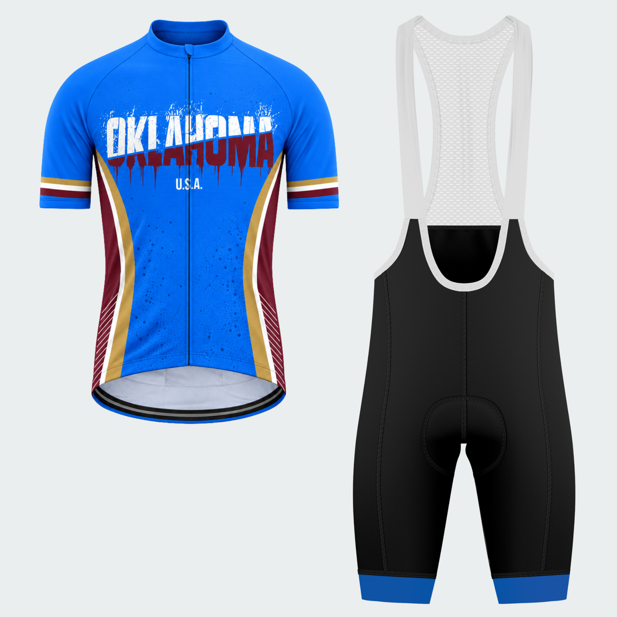 Men's Personalized Oklahoma Bold Stamp Cycling Jersey & Kit — short sleeve bib shorts kit — featured image