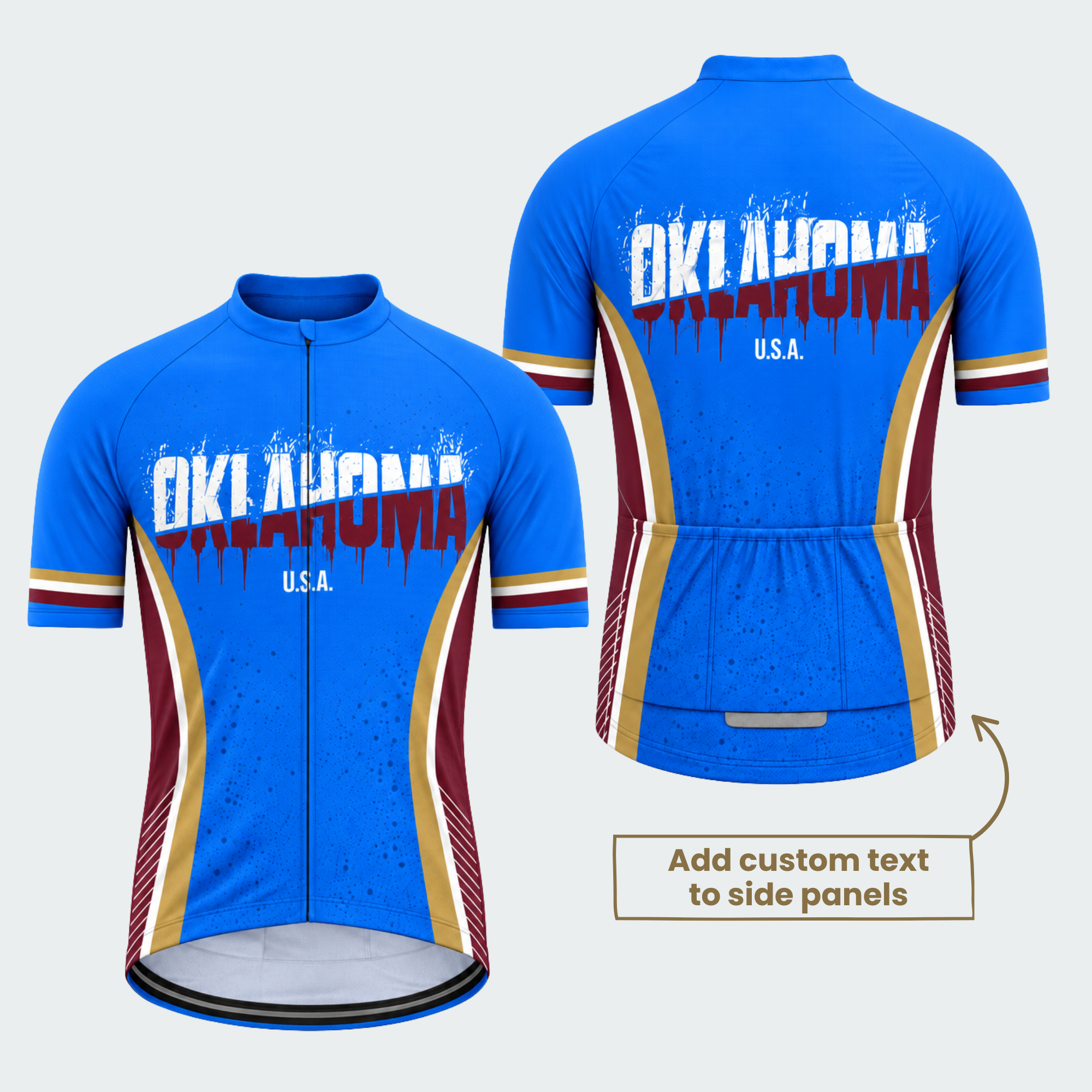 Men's Personalized Oklahoma Bold Stamp Cycling Jersey & Kit — short sleeve jersey — featured image