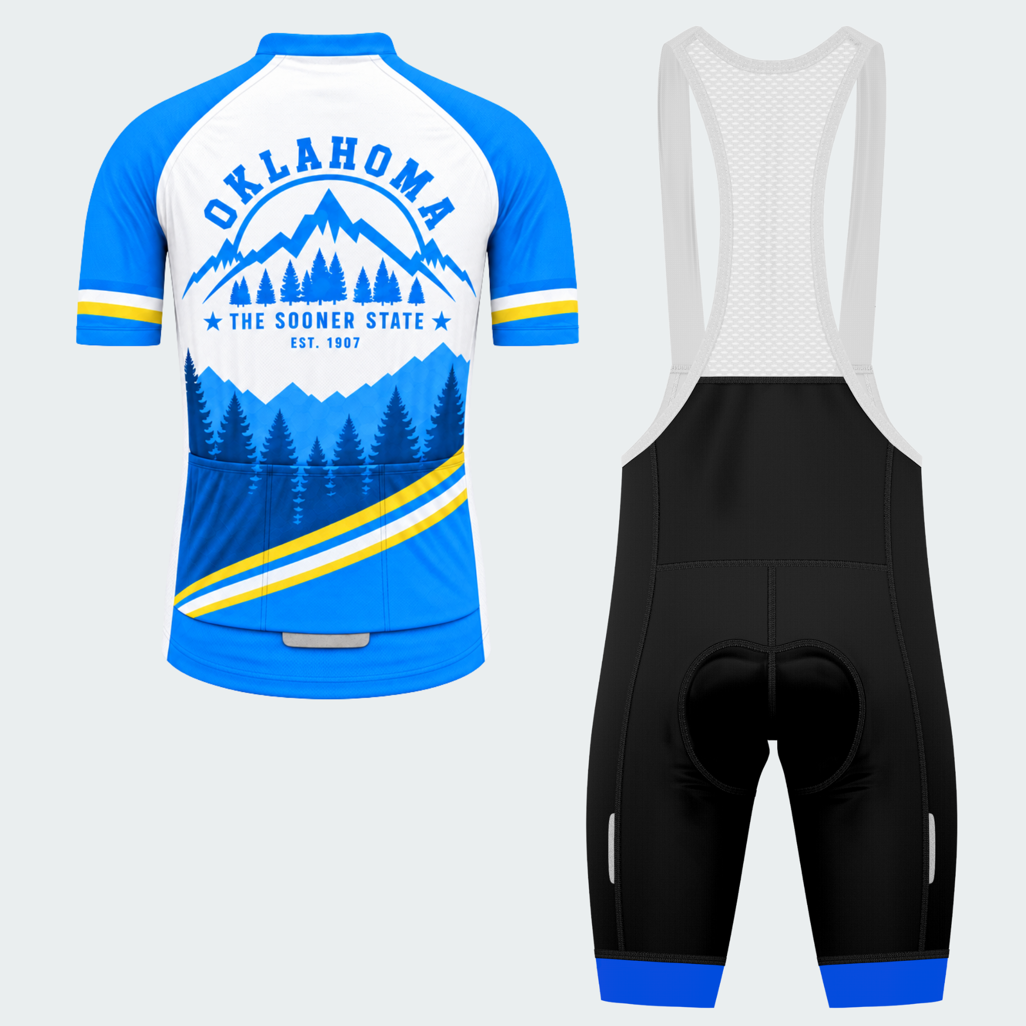 Men's Personalized Oklahoma Forest & Peaks Cycling Jersey & Kit — short sleeve bib shorts kit — image 02