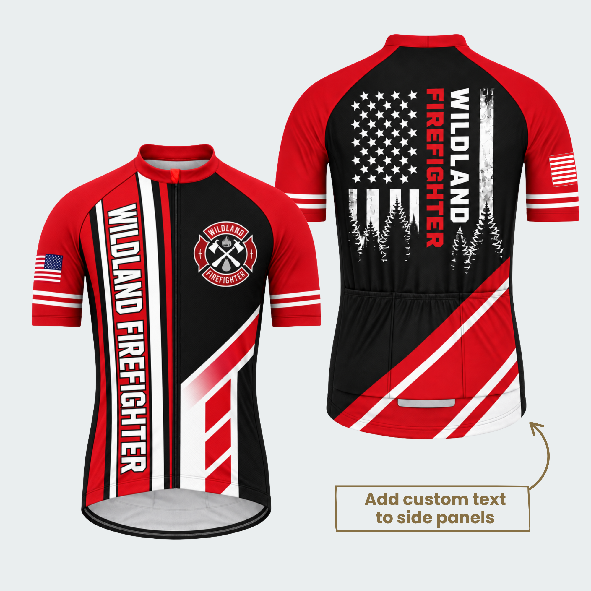 Men's Personalized Wildland Firefighter Crest Cycling Jersey & Kit — short sleeve jersey — featured image