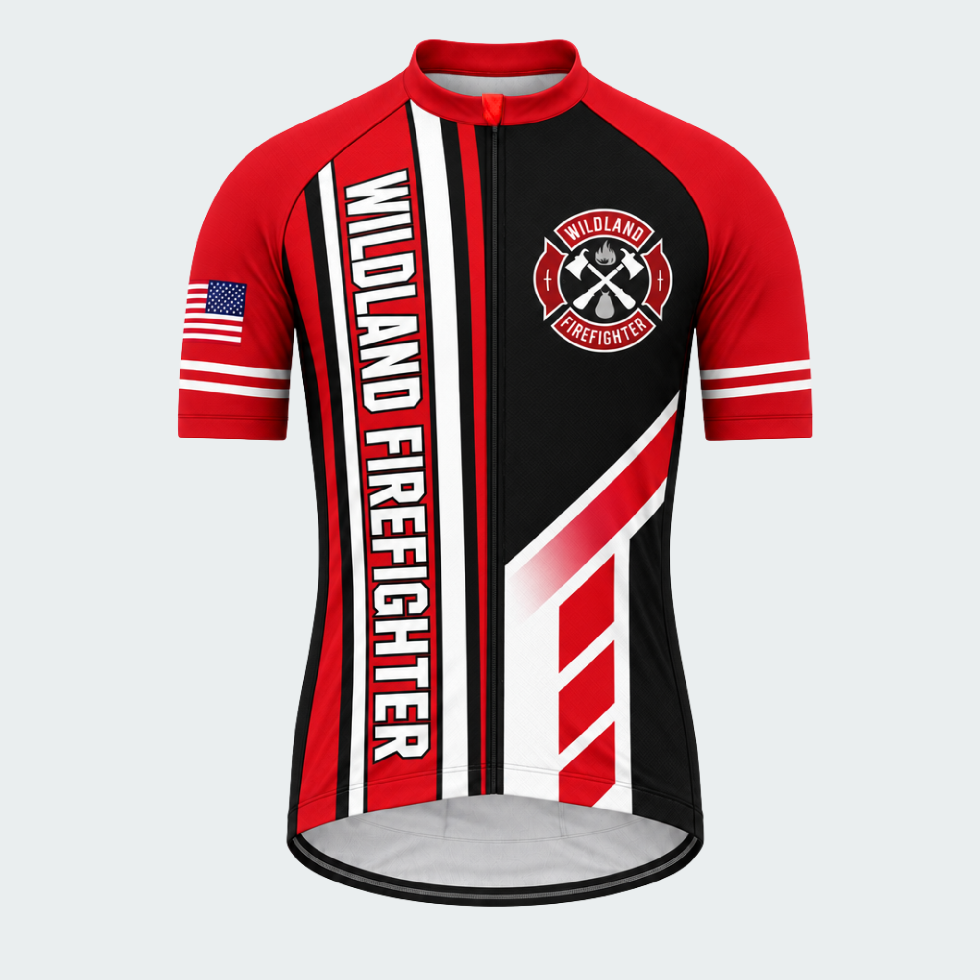Men's Personalized Wildland Firefighter Crest Cycling Jersey & Kit — short sleeve jersey — image 02