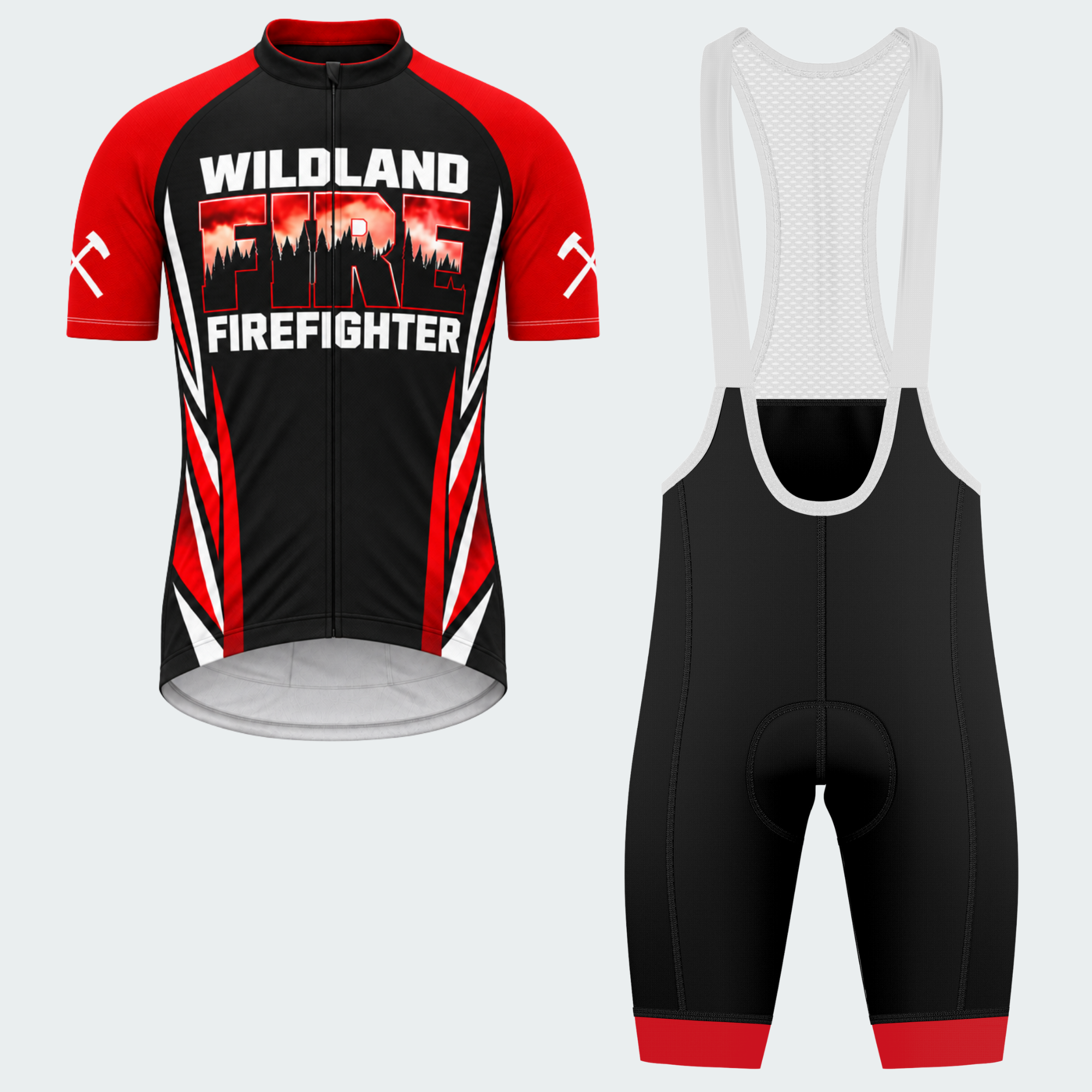 Men's Personalized Wildland Firefighter Blaze Cycling Jersey & Kit — short sleeve bib shorts kit — featured image