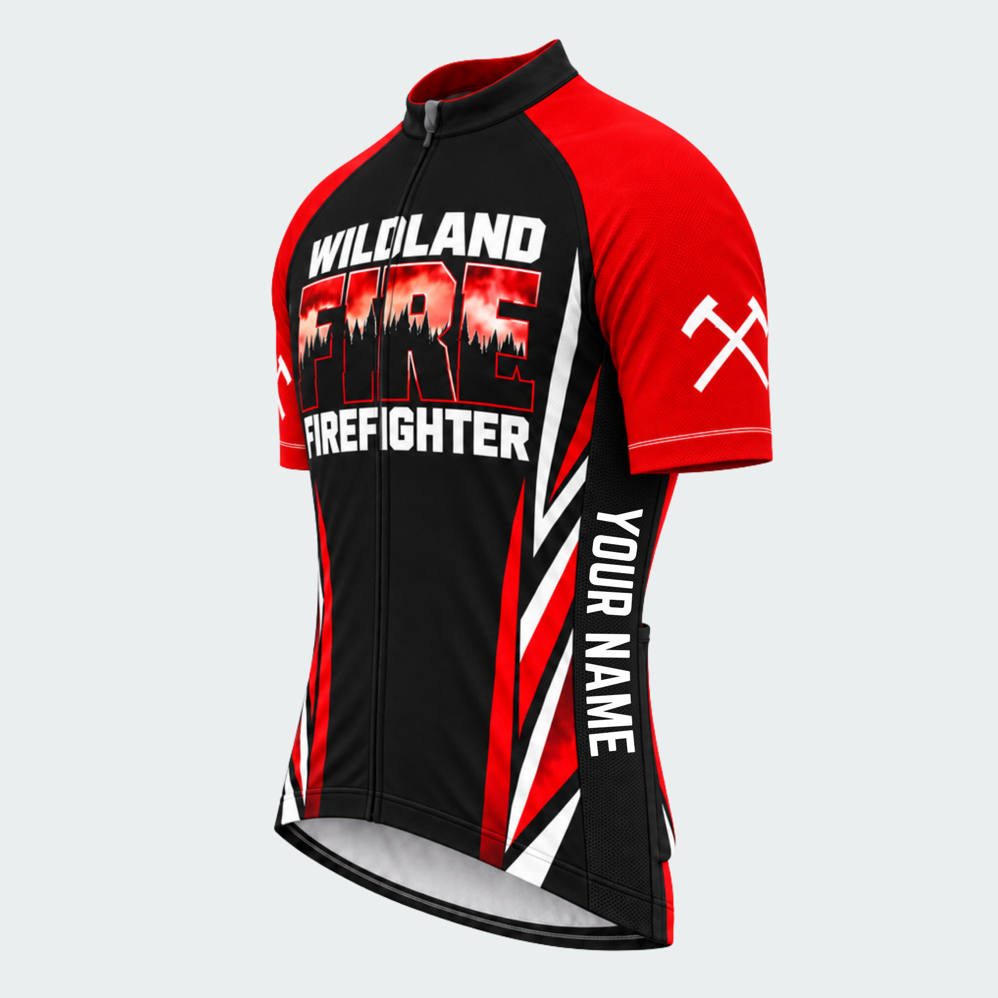 Men's Personalized Wildland Firefighter Blaze Cycling Jersey & Kit — short sleeve jersey — image 04