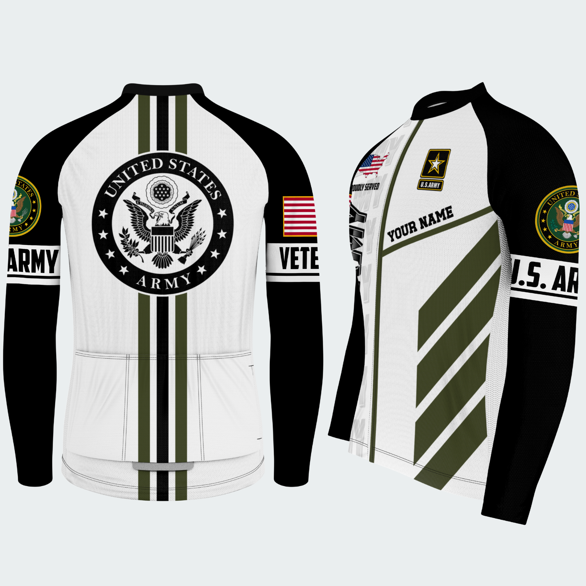 Men Personalized U.S. Army Proud Rider Cycling Jersey & Kit — long sleeve cycling kit — featured image