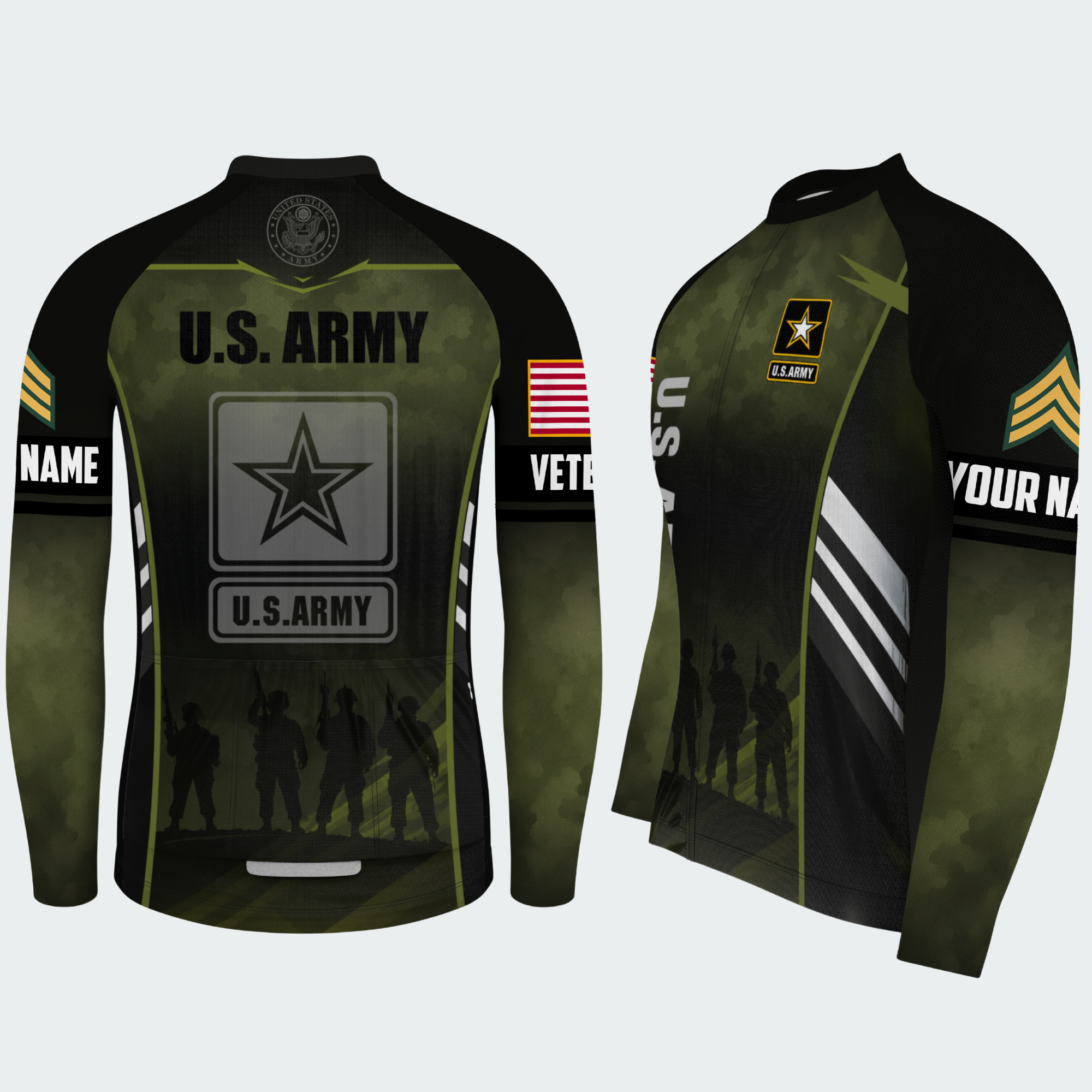 Men Personalized U.S. Army Brotherhood Ride Cycling Jersey & Kit — long sleeve cycling kit — featured image