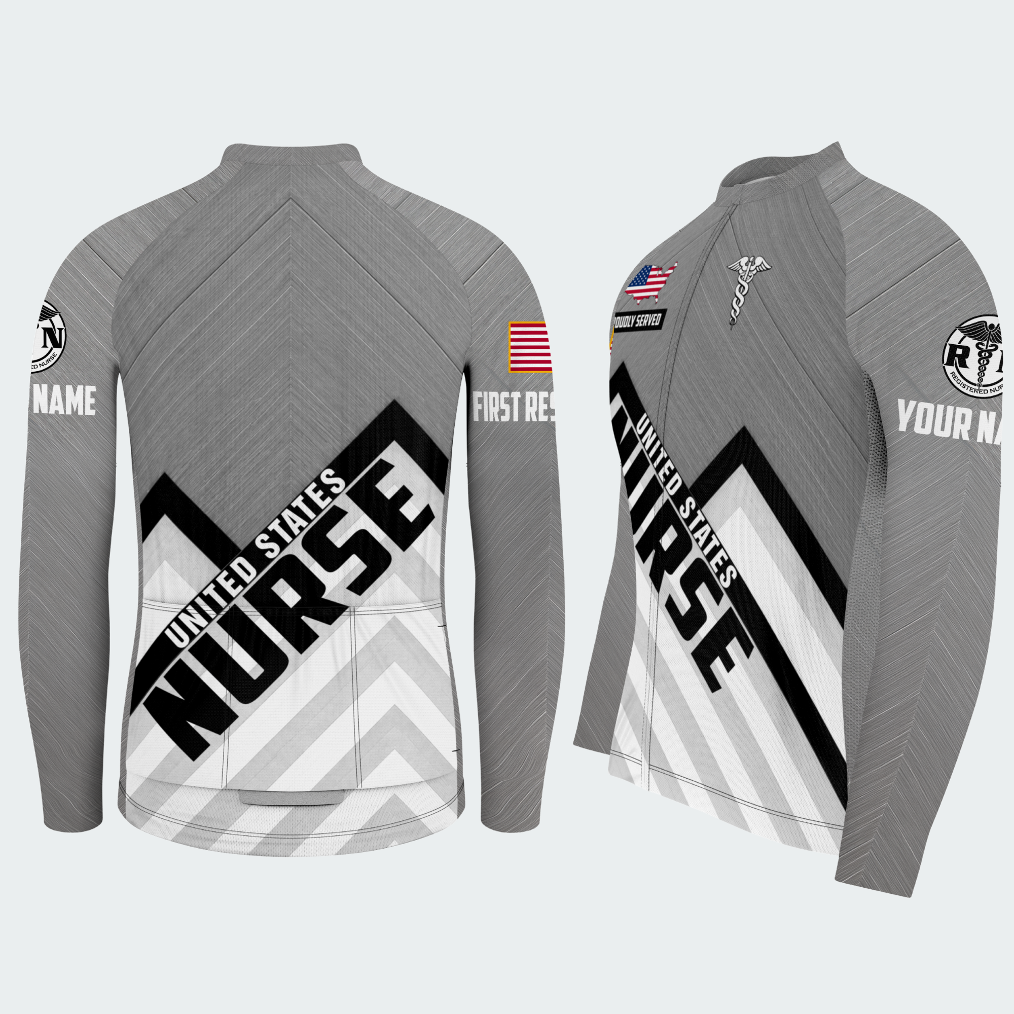 Men’s Personalized U.S. Nurse Proudly Served Cycling Jersey & Kit