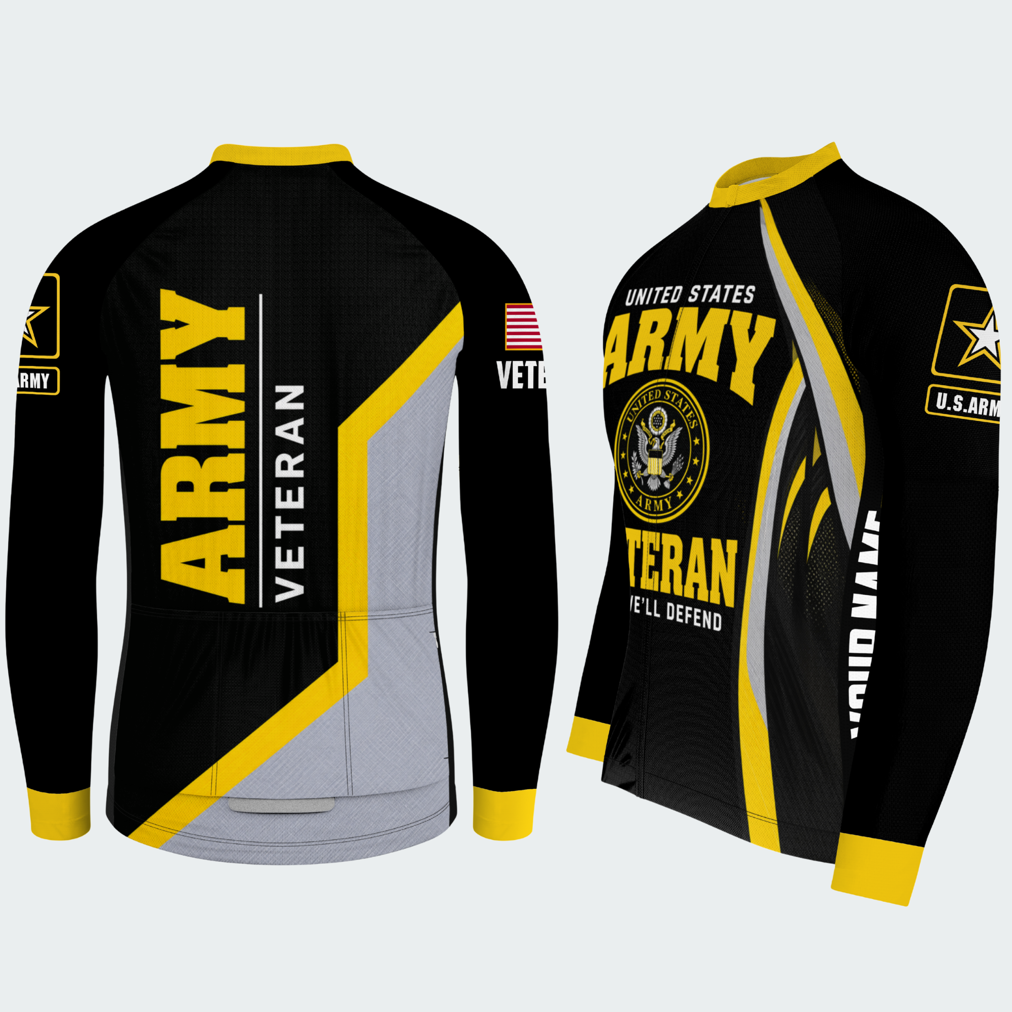 Men Personalized U.S. Army Defender Emblem Cycling Jersey & Kit — long sleeve cycling kit — featured image
