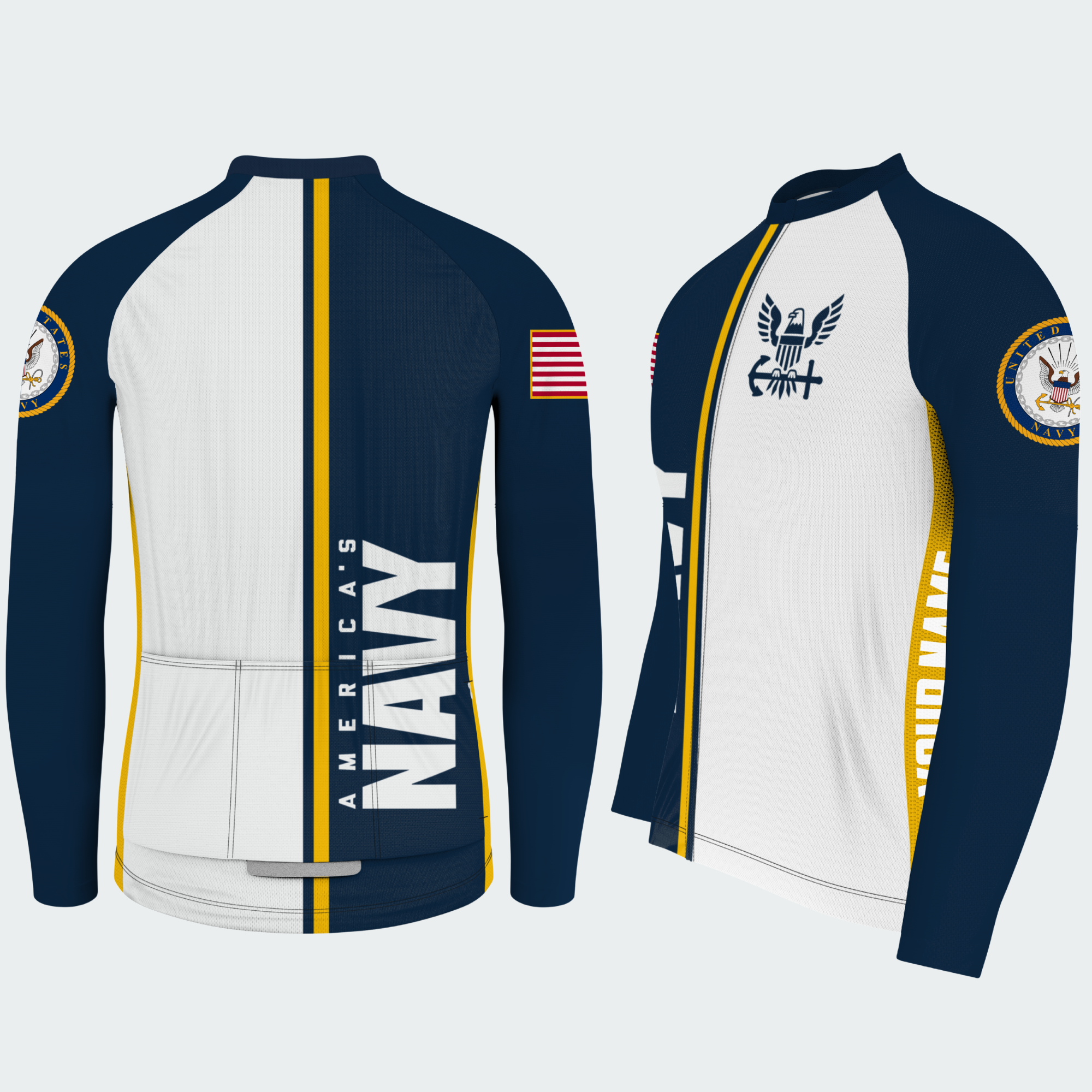 Men Personalized U.S. Navy Eagle Cycling Jersey & Kit — long sleeve cycling kit — featured image