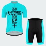 Men’s God Showed Up Bigger Christian Cycling Jersey