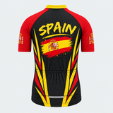 Men's Personalized Short Sleeve Cycling Jersey – Spain Brush Flag - Back