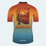 Men's Personalized Short Sleeve Cycling Jersey – Arizona State Outline - Back