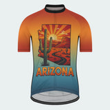 Men's Personalized Short Sleeve Cycling Jersey – Arizona State Outline - Front