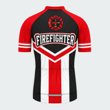 Men's Personalized Short Sleeve Cycling Jersey – US Firefighter Department Pride - Back