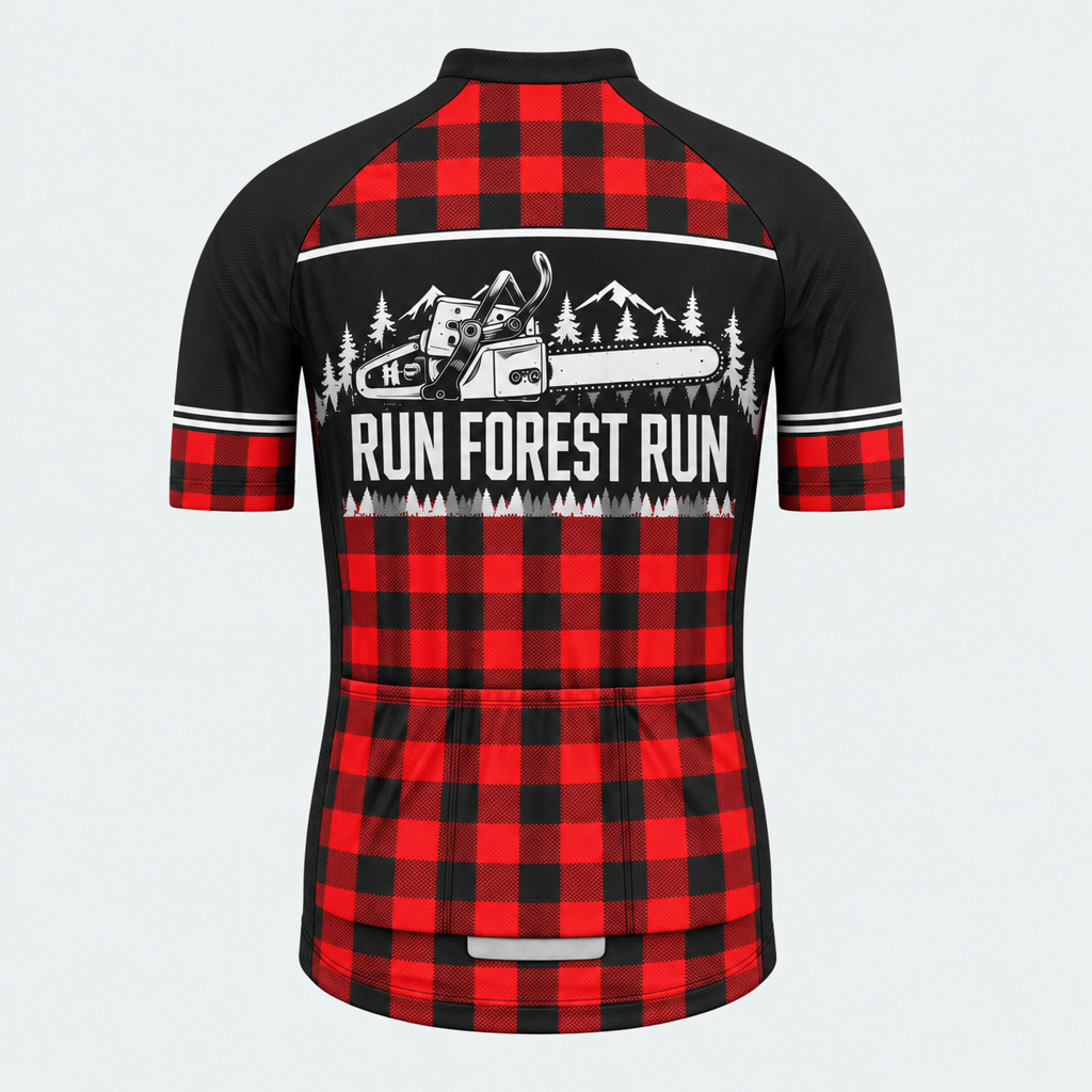 Men's Personalized Short Sleeve Cycling Jersey – Timber Run Lumberjack - Back