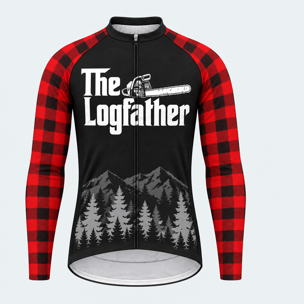 Men's Personalized Long Sleeve Lumberjack Cycling Jersey – The Logfather - Front