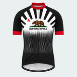 Men's Personalized Short Sleeve Cycling Jersey – California Republic Sunburst - Front