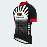 Men's Personalized Short Sleeve Cycling Jersey – California Republic Sunburst - Front 45°