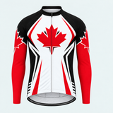 Men's Personalized Long Sleeve Cycling Jersey – Northern Maple Leaf - Front