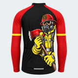 Men's Personalized Long Sleeve Cycling Jersey – US Firefighter Axe and Cross - Back