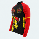 Men's Personalized Long Sleeve Cycling Jersey – US Firefighter Axe and Cross - Side