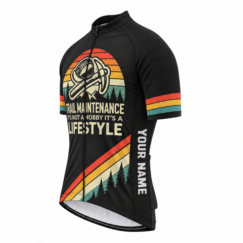 Men's Trail Maintenance Lifestyle Cycling Jersey - Front 45°