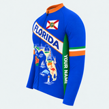 Men's Personalized Long Sleeve Cycling Jersey – Florida Landmarks Map - Side
