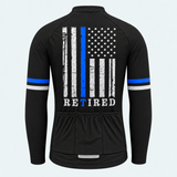 Men's Personalized Long Sleeve Cycling Jersey – Police Retired With Honor - Back