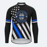 Men's Personalized Long Sleeve Cycling Jersey – Police Retired With Honor - Front