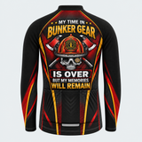 Men's Personalized Long Sleeve Cycling Jersey – US Firefighter My Memories Will Remain - Back