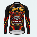 Men's Personalized Long Sleeve Cycling Jersey – US Firefighter My Memories Will Remain - Front
