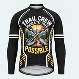 Men's Personalized Long Sleeve Cycling Jersey – Trail Crew Makes the Path Possible - Front