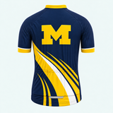 Men's Personalized Short Sleeve Cycling Jersey – Michigan Block M Alumni Pride - Back