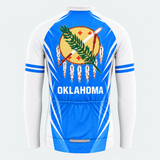 Men's Personalized Long Sleeve Cycling Jersey – Oklahoma Shield Emblem - Back