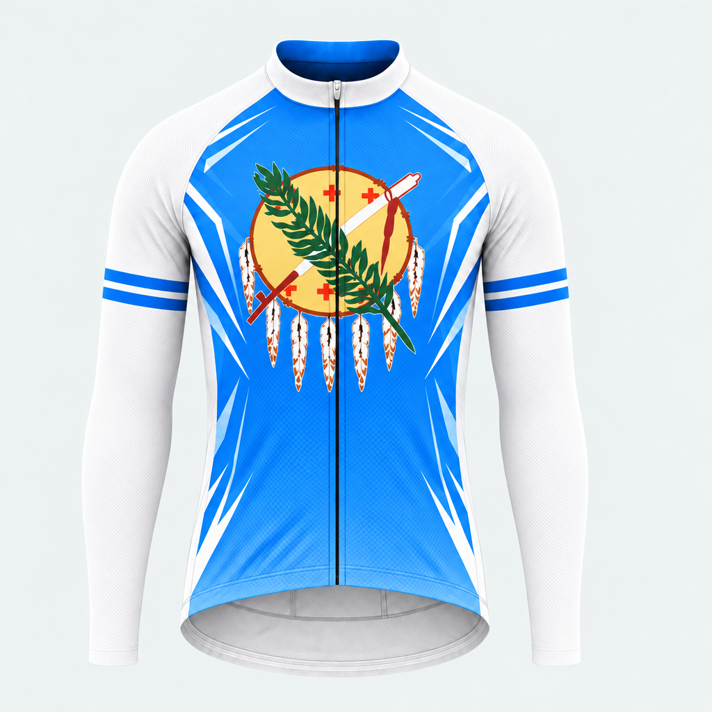 Men's Personalized Long Sleeve Cycling Jersey – Oklahoma Shield Emblem - Front