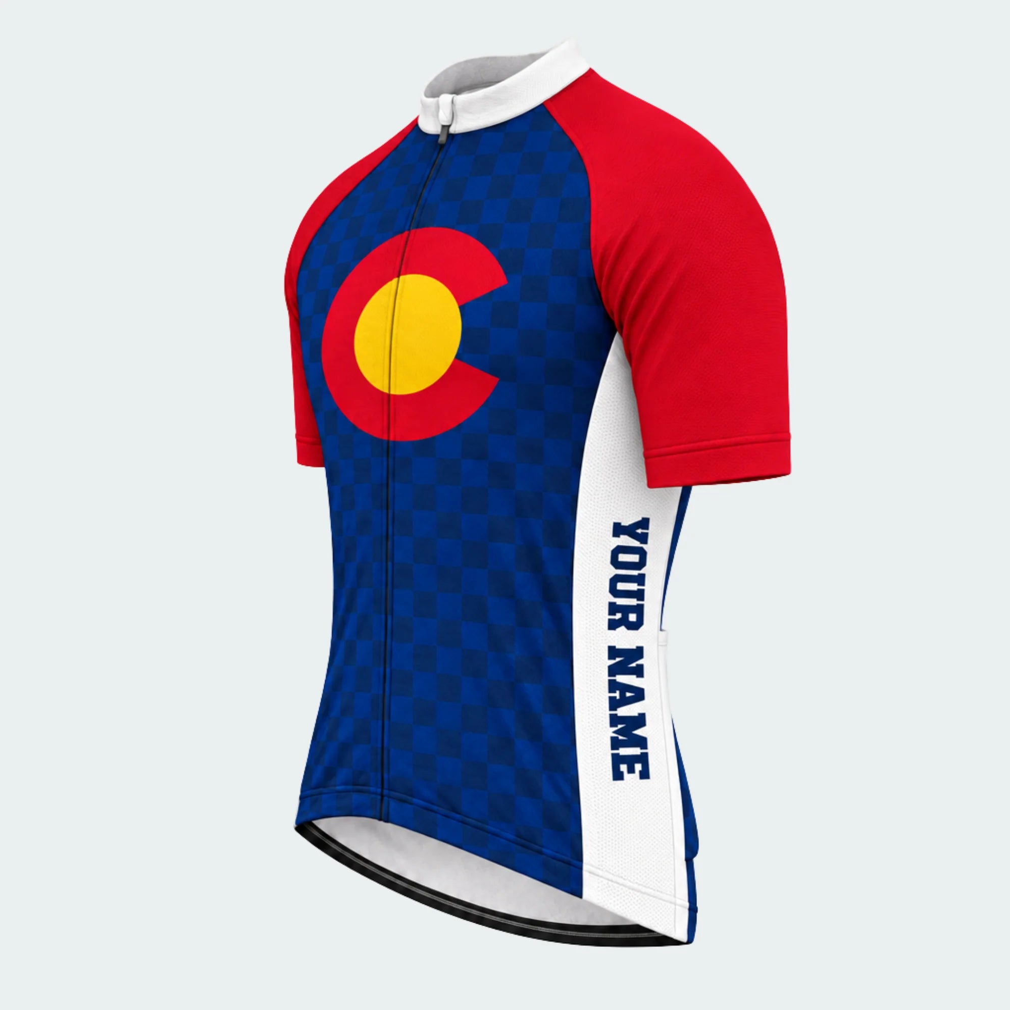 Men's Personalized Short Sleeve Cycling Jersey – Colorado Centennial C - Front 45°