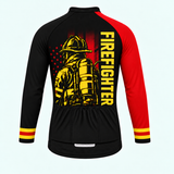 Men's Personalized Long Sleeve Cycling Jersey – US Firefighter Frontline - Back