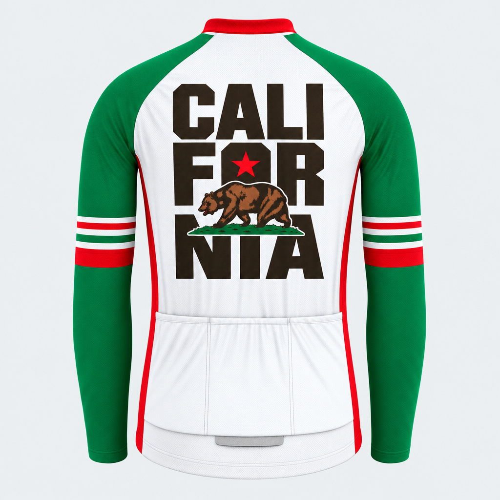 Men's Personalized Long Sleeve Cycling Jersey – California Golden State Bear - Back