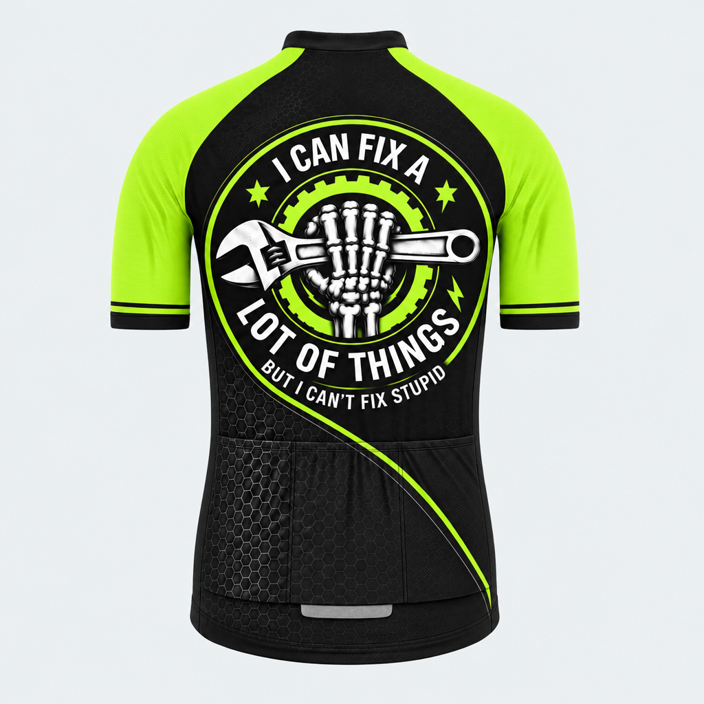 Men's Personalized Short Sleeve Cycling Jersey – Mechanic I Can Fix A Lot Of Things - Back