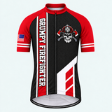 Men's Personalized Short Sleeve Cycling Jersey – Grumpy US Firefighter - Front