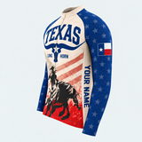 Men's Personalized Long Sleeve Cycling Jersey – Texas Bull Rider - Side