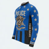 Men's Personalized Long Sleeve Cycling Jersey – Vintage Police Officer - Side