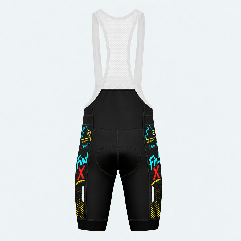 Men's Math Teacher Find X Geometry Cycling Bib Shorts - Back