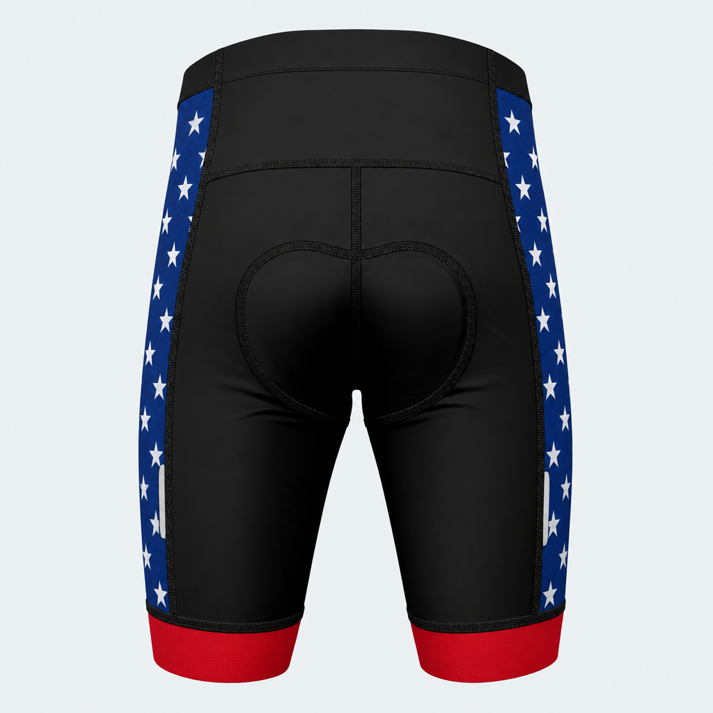 Men's US Patriotic Stars & Eagle Cycling Shorts - Back