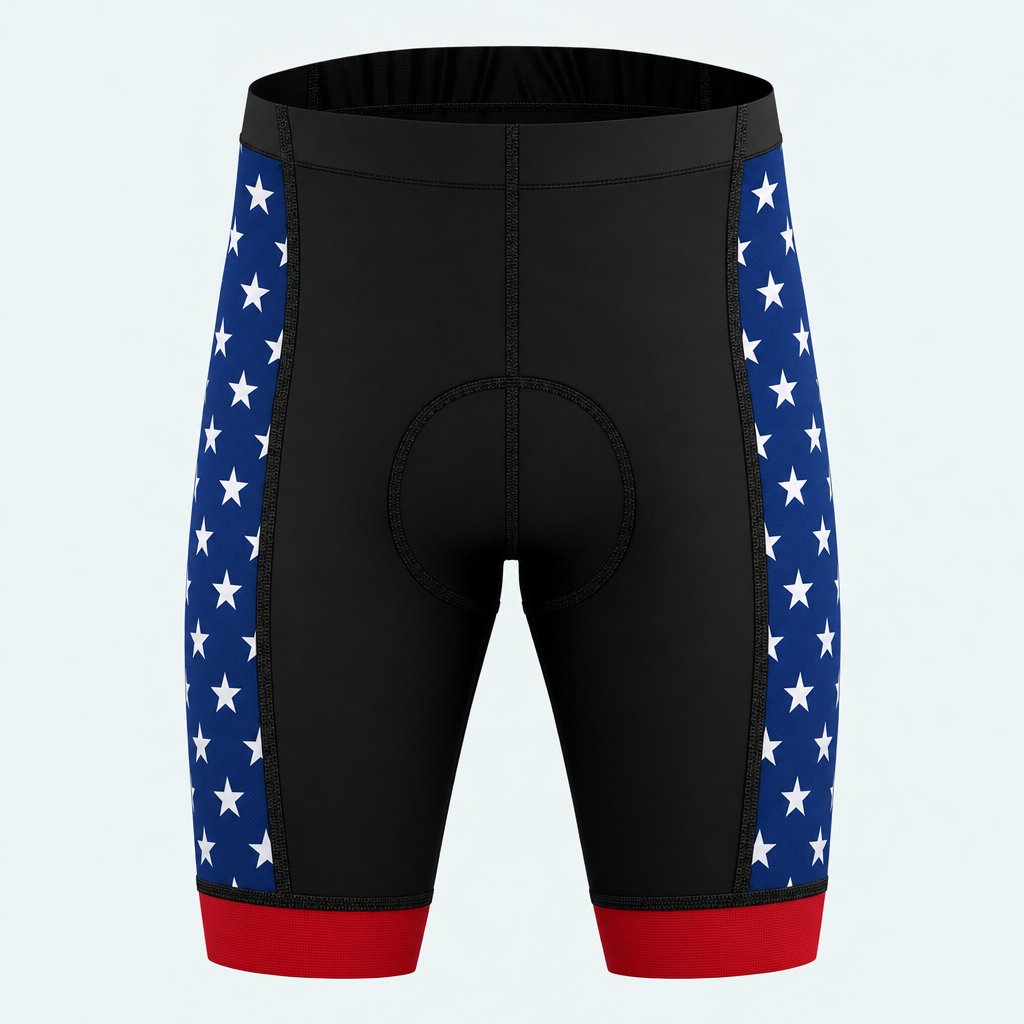 Men's US Patriotic Stars & Eagle Cycling Shorts - Front