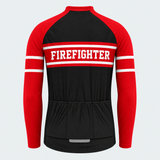 Men's Personalized Long Sleeve Cycling Jersey – US Firefighter Maltese Cross - Back