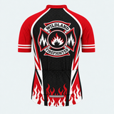 Men's Personalized Wildland Firefighter Flame Cycling Jersey - Back
