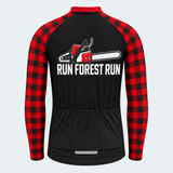 Men's Personalized Long Sleeve Cycling Jersey – Run Forest Run Lumberjack - Back