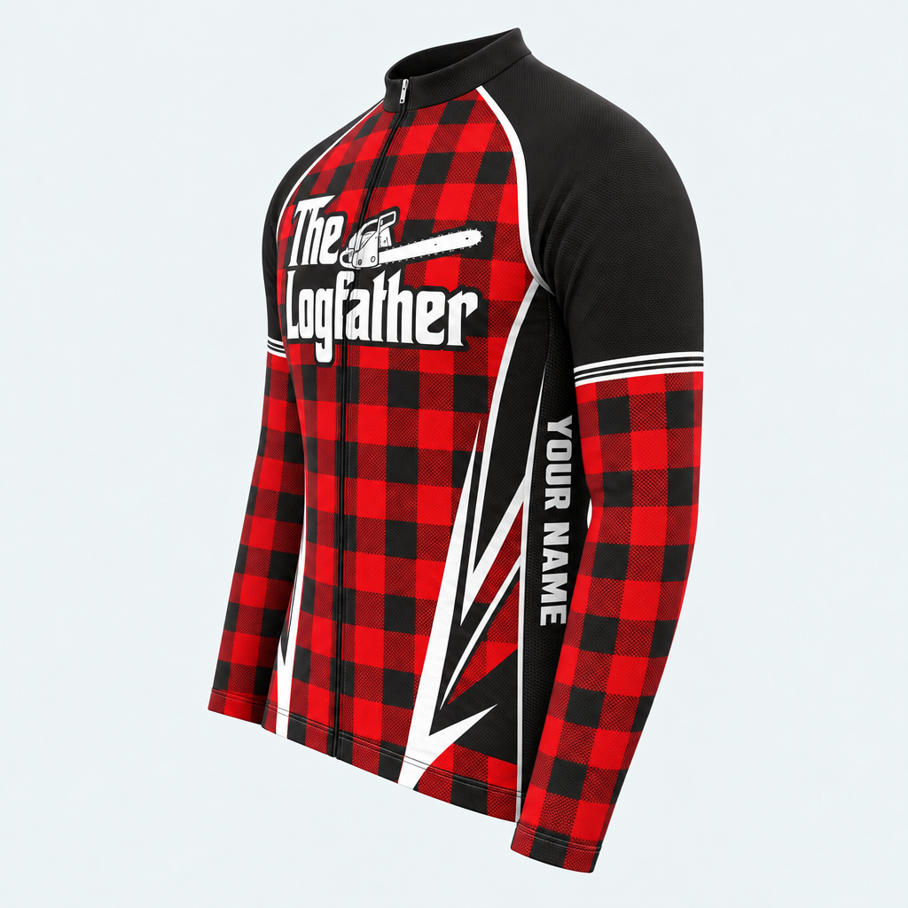Men's Personalized Long Sleeve Lumberjack Cycling Jersey – The Chainsaw Logfather - Side